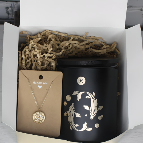 Pisces Gift Set- Candle & Medallion Necklace